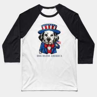 Dalmatian Dog Bless America Baseball T-Shirt